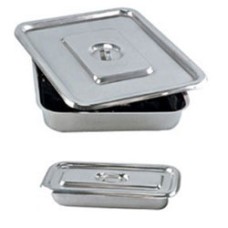 Instrument Tray Stainless Steel With Lid 10" X 8" (Set of 2 pcs) 